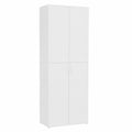 Armoire de Bureau avec Portes et Poignées - Blanc