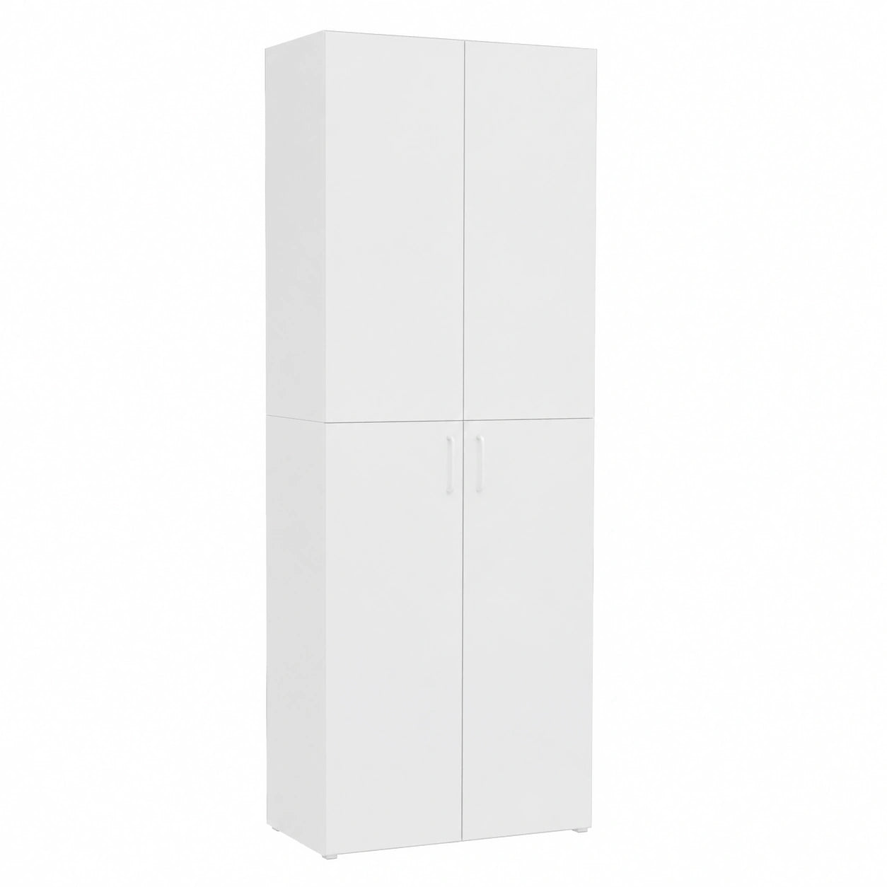 Armoire de Bureau avec Portes et Poignées - Blanc