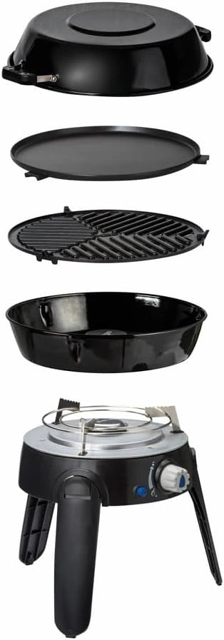 Grill ¨¤ Gaz Portable Safari Chef 30 LP Rev¨ºtement C¨¦ramique pour Camping