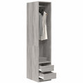Armoire multifonction en bois avec étagères, gris sonoma, 30 x 50 x 200 cm