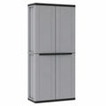 Armoire multifonction à portes pour intérieur et extérieur, 4 étagères