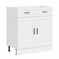 Armoire de Cuisine Blanche Moderne en Bois d'Ingénierie