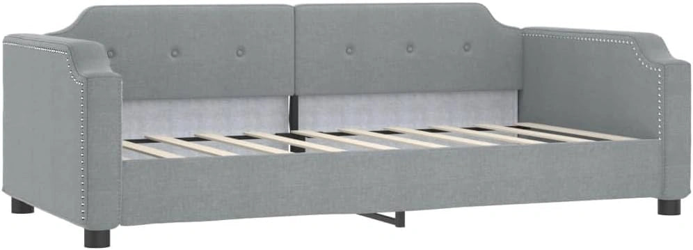 Canap¨¦-lit convertible en m¨¦tal et bois massif pour matelas 100 x 190 cm