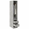 Armoire en bois d'ingénierie gris béton avec étagères multifonctions 30 x 50 x 200 cm
