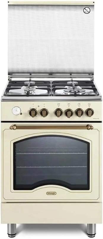 Cuisini¨¨re ¨¤ Gaz De'Longhi 60cm avec Four ¨¦lectrique Multifonction et Br?leurs en Fonte
