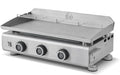 Plancha ¨¤ Gaz Silvia EVO 3 Feux - Plaque Inox 67x34 cm - 3 Br?leurs Puissants - Grille R¨¦chauffante - Allumage Piezo - Tiroir ¨¤ Graisse - Pour 10 Personnes - 7,95 kW
