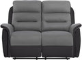 Canap¨¦ Relaxation Manuel en Simili et Microfibre Gris pour 2 Personnes
