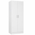 Armoire de Rangement Autoportante avec Étagères Réglables pour Cuisine ou Couloir, Blanc