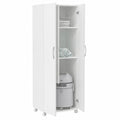 Armoire de rangement multifonctionnelle à roulettes, blanche, 183x72x41 cm