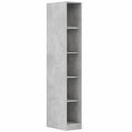 Armoire en bois d'ingénierie, gris béton, étagère multifonction 200 cm
