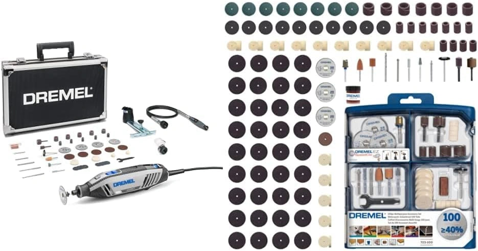 Dremel 4250 Outil Rotatif 175W avec 3 Adaptations et 35 Accessoires, Kit SC723 EZ SpeedClic avec Coffret de 100 Accessoires