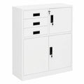 Armoire multifonction en acier blanc, 90 x 40 x 102 cm