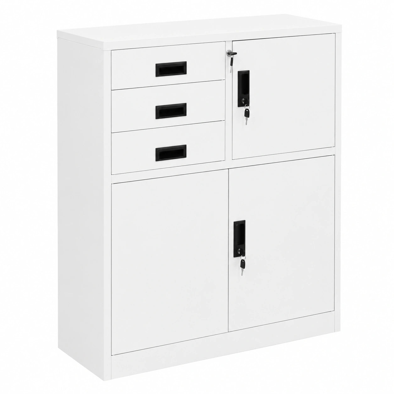 Armoire multifonction en acier blanc, 90 x 40 x 102 cm