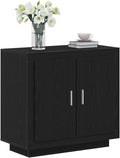 Buffet Moderne en Bois d'Ing¨¦nierie Noir avec Rangement, 80 x 40 x 75 cm