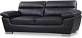 Canap¨¦ Droite Moderne en Cuir et PVC Noir Dallas - 2 Places - 210 cm