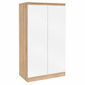 Armoire à Chaussures 18 Paires, 2 Portes Blanches, Style Naturel