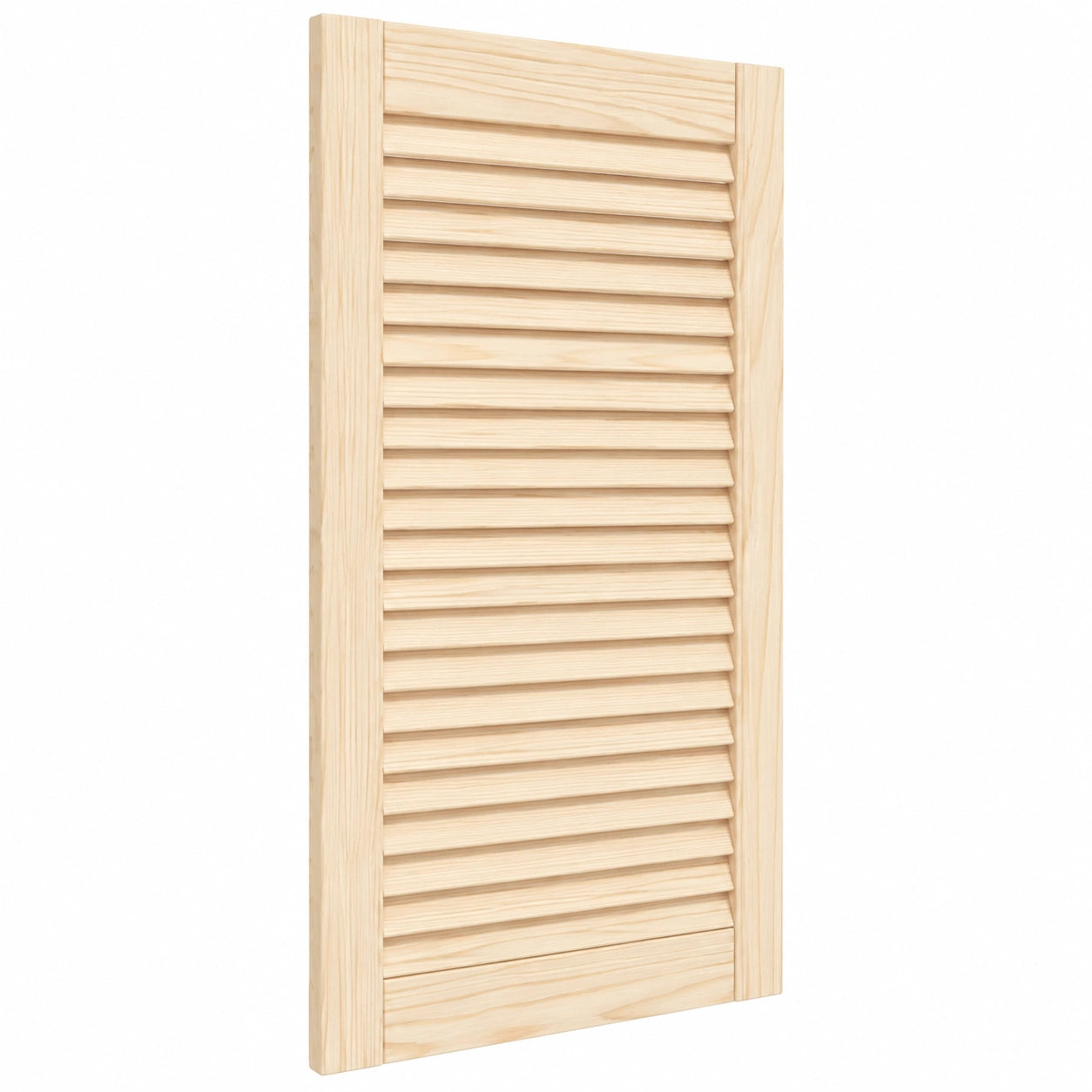 Porte à persiennes en bois de pin massif pour armoire