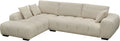 Canap¨¦ d'Angle Monceau 3 Places en Lin Beige - Design Moderne