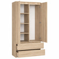 Armoire à 2 portes avec étagères et tiroirs pour espace polyvalent