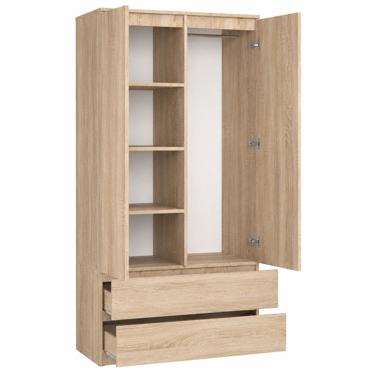 Armoire à 2 portes avec étagères et tiroirs pour espace polyvalent