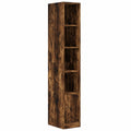 Armoire en bois ingénierie couleur chêne fumé avec étagères multifonctions 30 x 50 x 200 cm