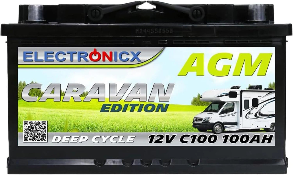 Batterie AGM 12V 100Ah pour Caravane et Solaire - ¨¦tanche et Sans Entretien