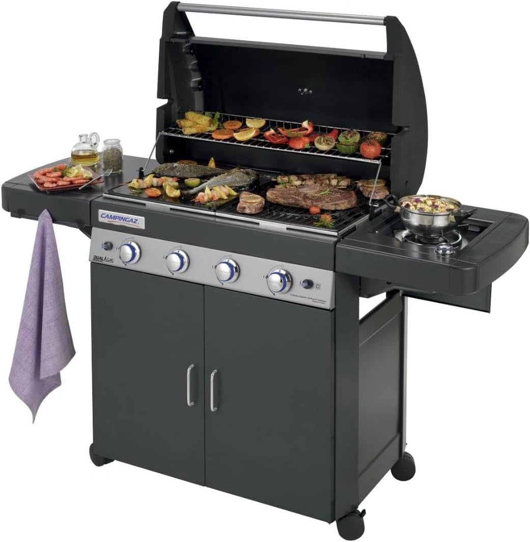 Barbecue ¨¤ gaz Campingaz 4 Series LS Plus avec grilles en acier inoxydable et br?leur lat¨¦ral