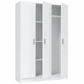 Armoire 3 portes avec étagères en blanc mat