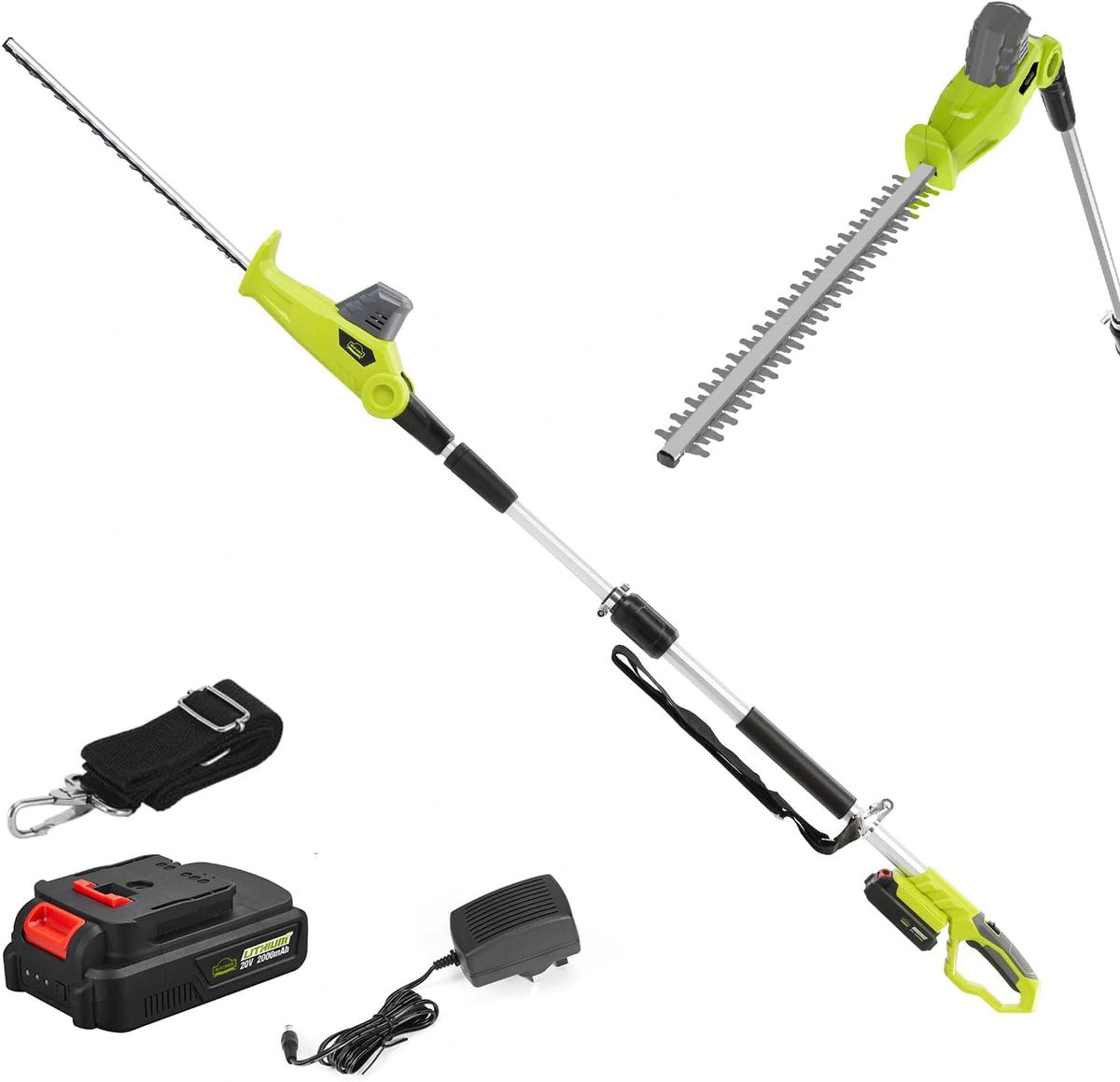 ¨¦lagueur T¨¦lescopique sans Fil 20V, DEWINNER, 45 cm, 16 mm, 1 Batterie et Chargeur Inclus, Extension 2,4 m