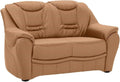 Canap¨¦ 2 Places en Cuir V¨¦ritable Marron Clair avec Design ¨¦l¨¦gant - CAVADORE Bansa