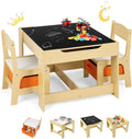 Ensemble Table et Chaises Enfant 3-en-1 - R¨¦versible, avec Tableau Noir et Rangement