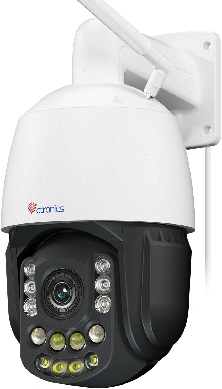 Cam¨¦ra de Surveillance Ext¨¦rieure 4K Ctronics avec Zoom Optique 30X, Vision Nocturne Infrarouge 180m et Couleur 80m, Suivi Automatique, WiFi 5GHz, Stockage TF jusqu'¨¤ 256Go