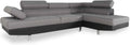 Canap¨¦ d'angle droit Charly avec t¨ºti¨¨res ajustables en gris et noir