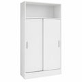 Armoire de salle de bain multifonction avec portes coulissantes blanches