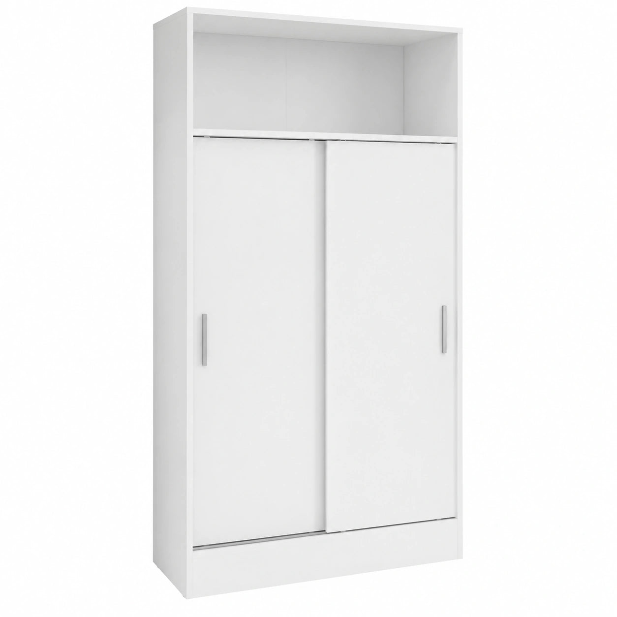 Armoire de salle de bain multifonction avec portes coulissantes blanches