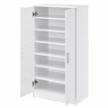 Meuble de Rangement Chaussures 2 Portes 7 Étagères pour 14 Paires, Entrée ou Couloir, Blanc