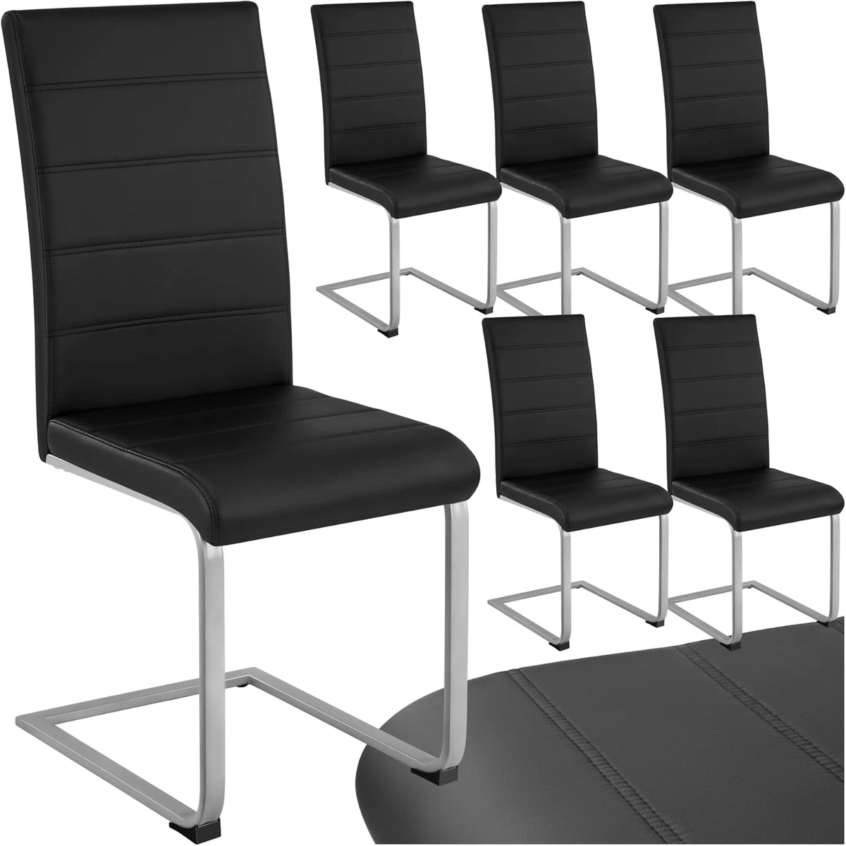 Lot de 6 Chaises de Salle ¨¤ Manger Modernes en Similicuir avec Pieds en Acier