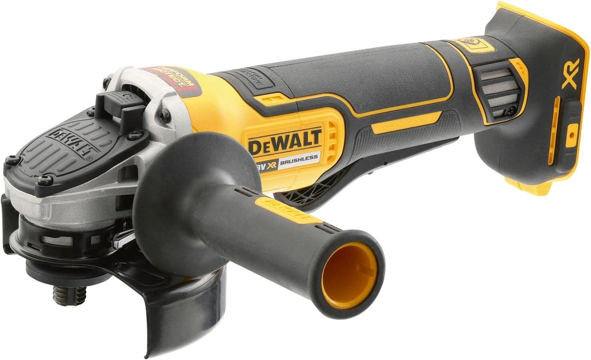 Meuleuse DEWALT XR 18V Sans Balais 125mm - Palette Interrupteur - Compatible avec Batteries XR - Poign¨¦e Lat¨¦rale Ajustable, Carter de Protection et Cl¨¦ Inclus