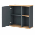 Armoire murale de salle de bain avec miroir et étagère ajustable, 60 x 20 x 52 cm, gris