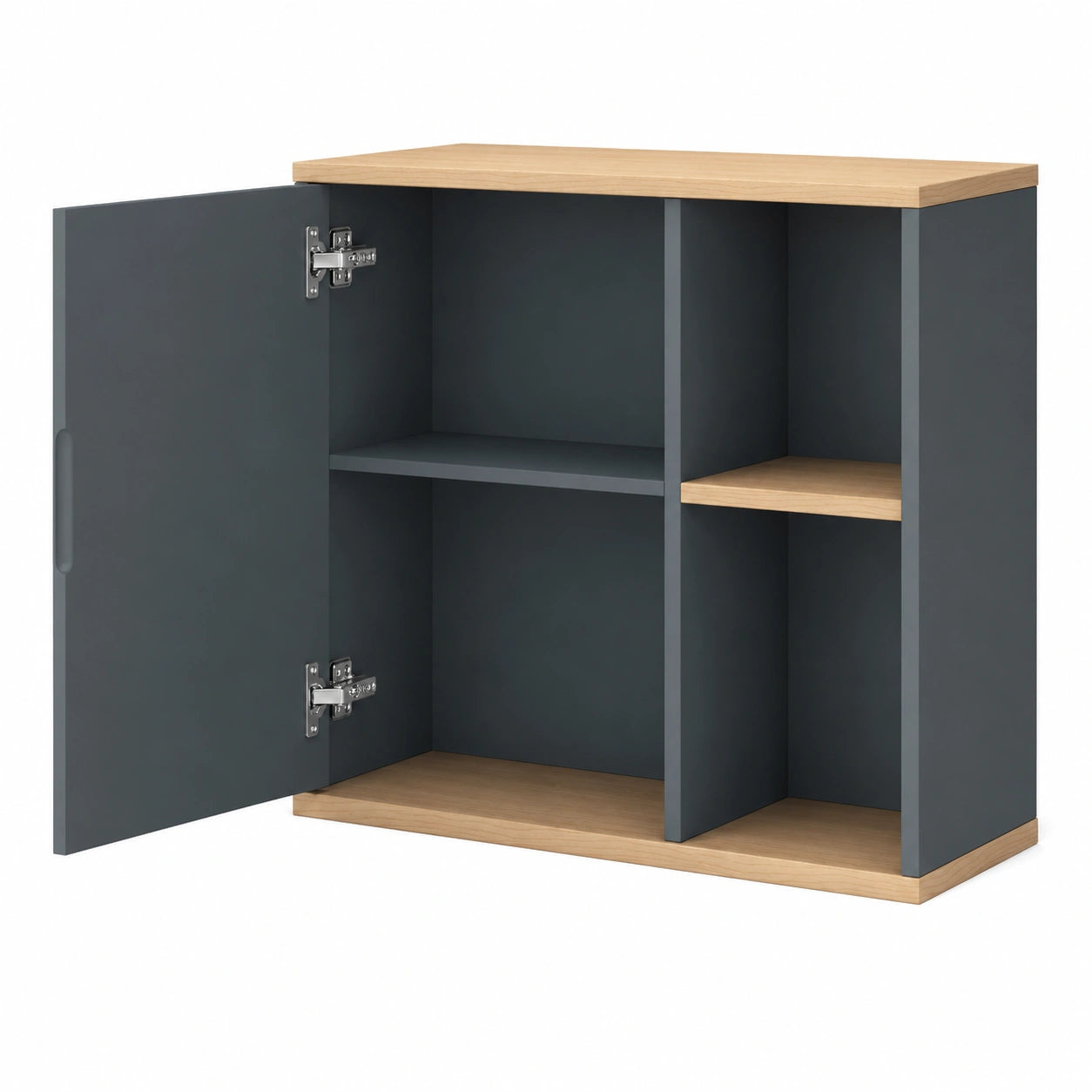 Armoire murale de salle de bain avec miroir et étagère ajustable, 60 x 20 x 52 cm, gris
