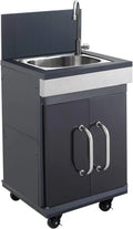Meuble de Cuisine Ext¨¦rieure avec ¨¦vier Int¨¦gr¨¦ et Roulettes - Compatible Barbecue Gaz FIDGI