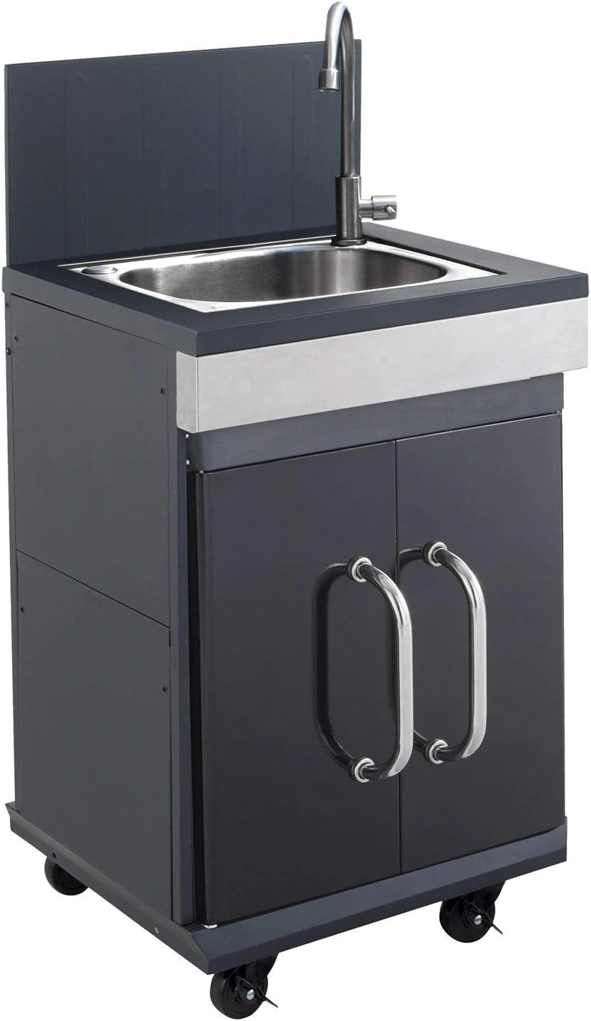 Meuble de Cuisine Ext¨¦rieure avec ¨¦vier Int¨¦gr¨¦ et Roulettes - Compatible Barbecue Gaz FIDGI