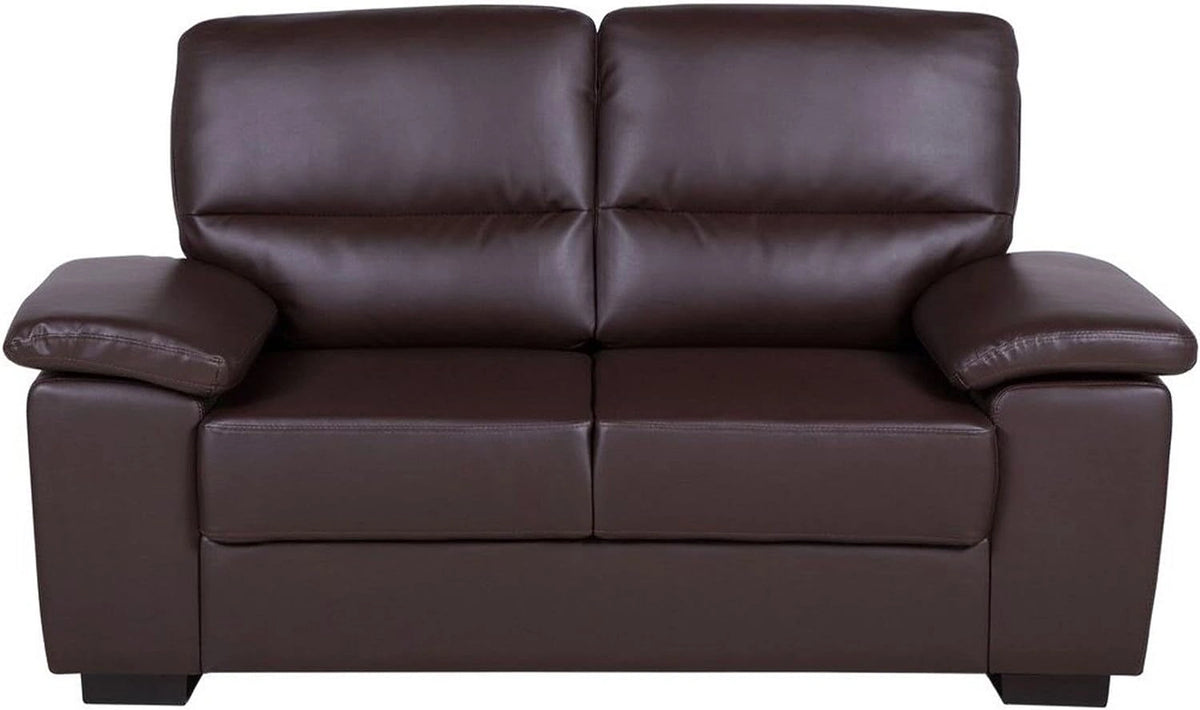 Canap¨¦ 2 Places en Similicuir Marron - Style Moderne pour Salon
