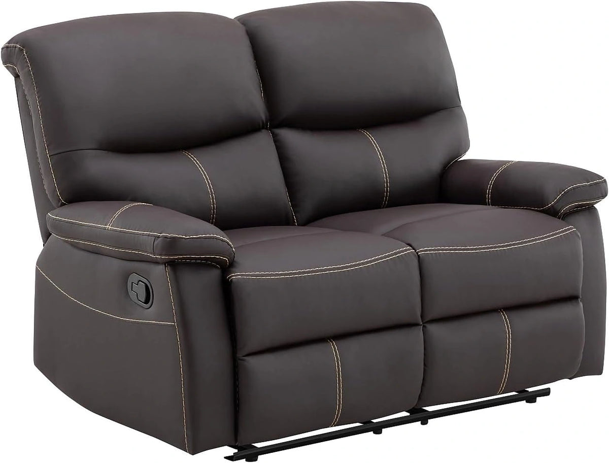 Canap¨¦ Relax 2 Places en Similicuir Marron - Confort ¨¦l¨¦gant