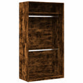 Armoire multifonction en bois de couleur chêne fumé 100x50x200 cm