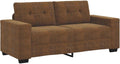 Sofa 2 Places Marron en Cuir Synth¨¦tique avec Coussins Confortables et Accoudoirs Solides pour Salon