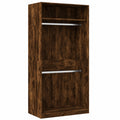 Armoire de rangement en bois avec finition chêne fumé 80 x 50 x 200 cm