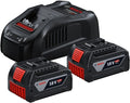 Bosch Kit de D¨¦marrage 18V Pro : 2 Batteries GBA 18V 5.0Ah + Chargeur Rapide GAL 1880 CV