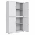 Armoire de rangement avec étagères réglables et serrures, gris mat