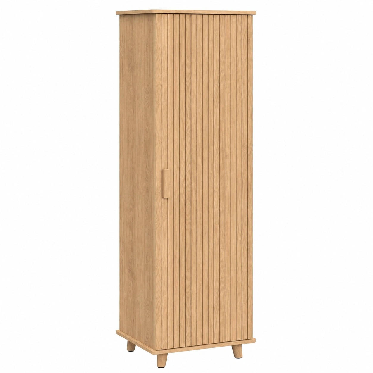 Armoire de rangement 1 porte avec étagères effet bois chêne